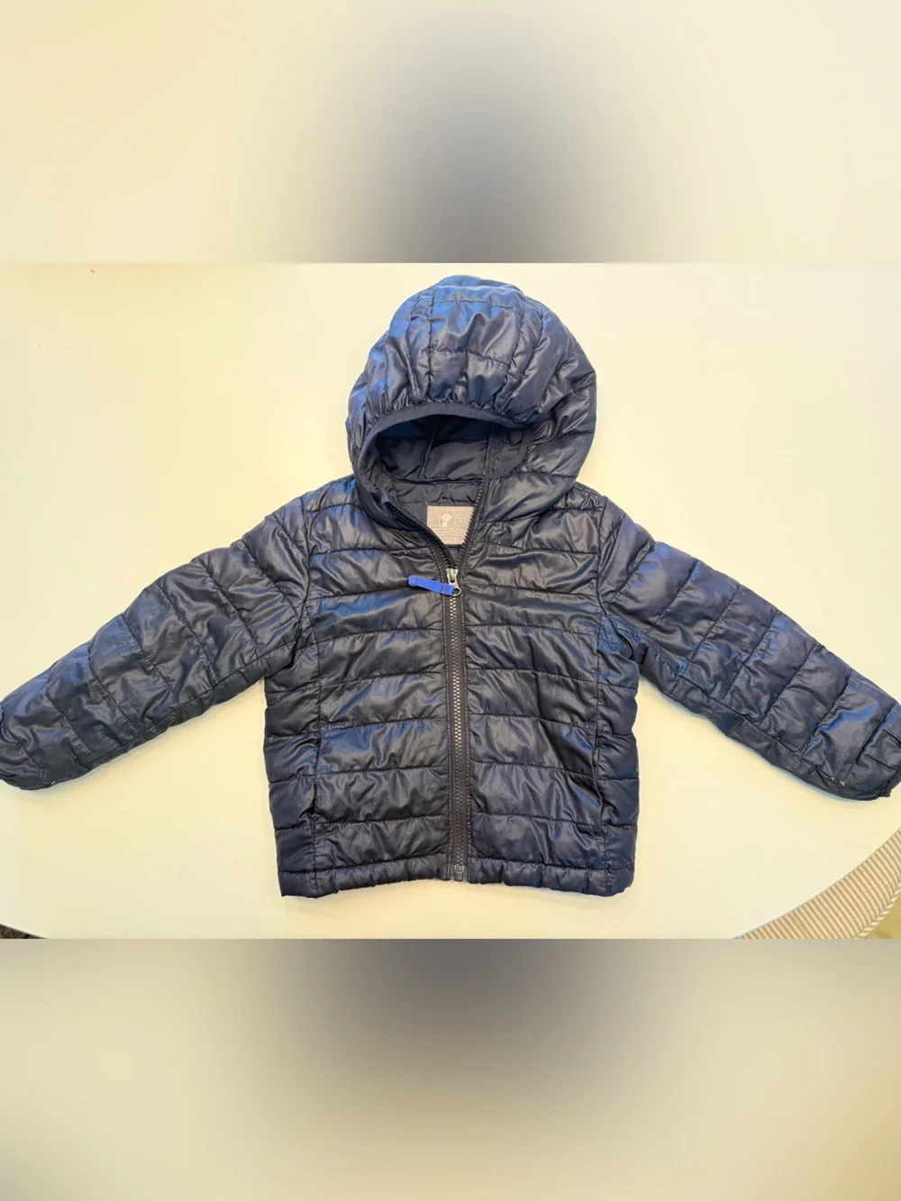 Primary Navy Hooded Quilted Puffer Jacket
